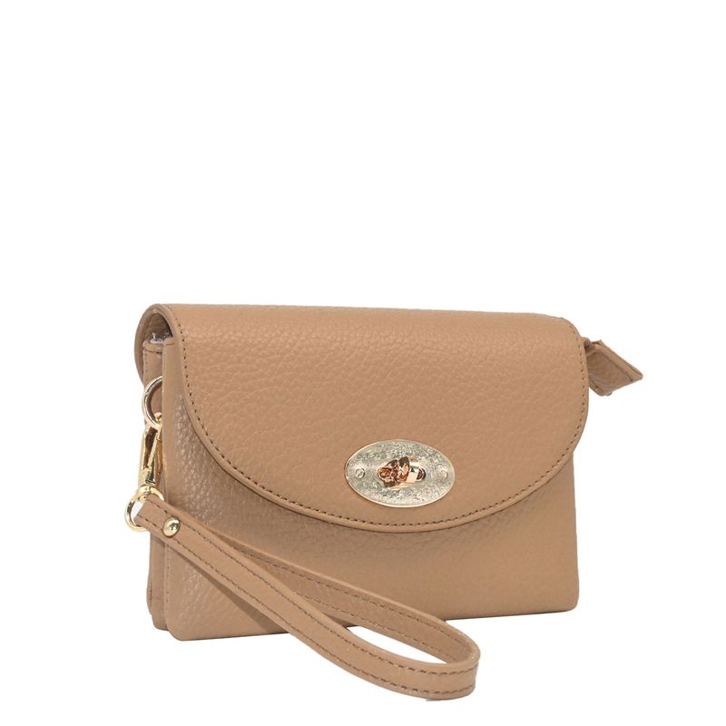 DANIELLE clutch cognac i imitert skinn