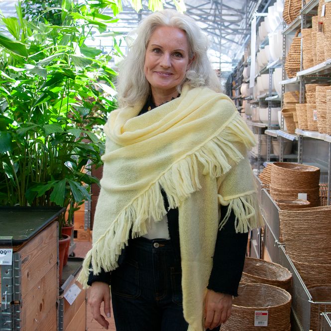 Hovedbilde Sjal i mohairmix - lys gul