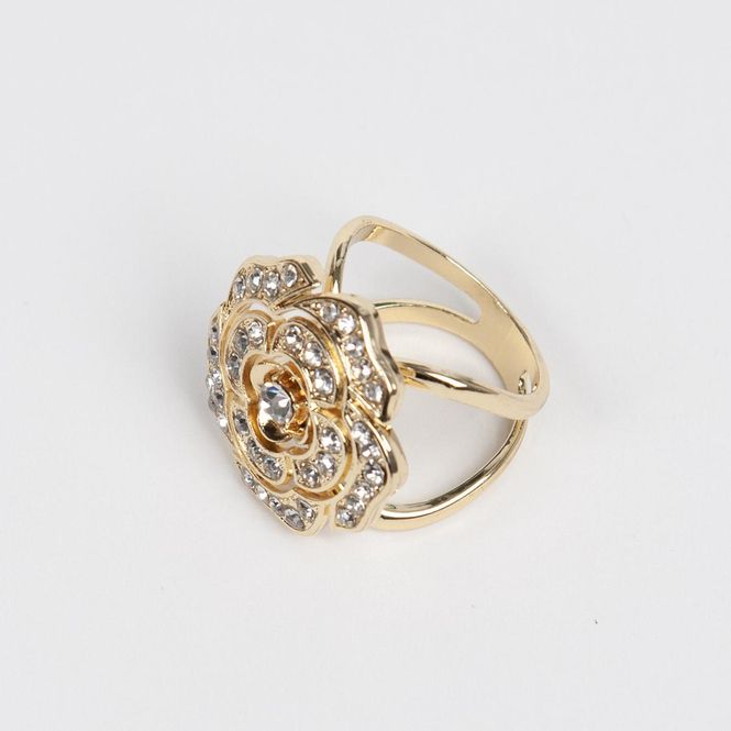 Huvudbild Stor scarf-ring ros guldfärgad