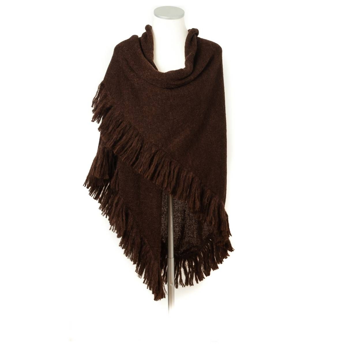 Sjal i mohairmix - mørk brun