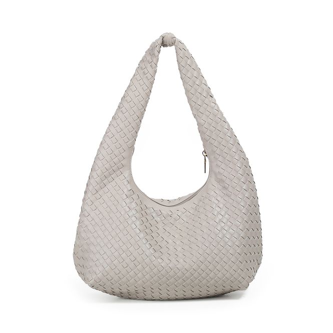 Hovedbilde June flettet skulderveske lys beige