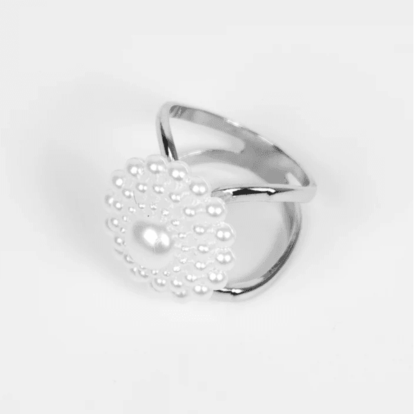 Hovedbilde Skjerfring med perledetaljer – elegant ...