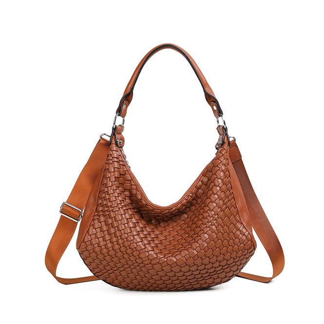 Hovedbilde FIGARO flettet crossbag - cognac