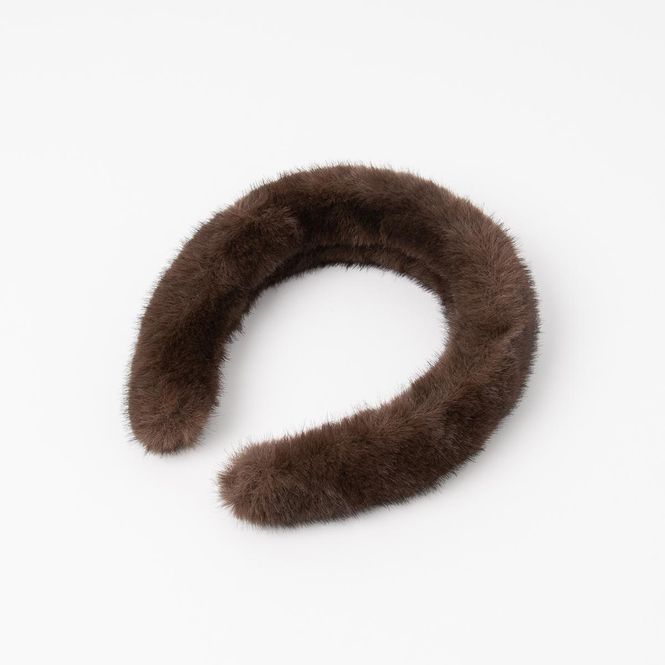 Hovedbilde Brun hårbøyle i fuskpels – varm, myk og ...