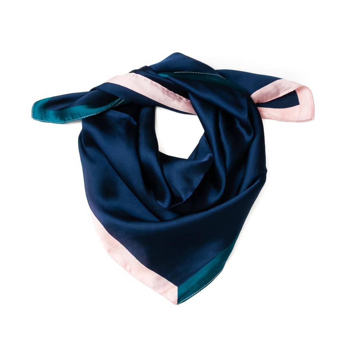 Skjerf lite farget kant - marine