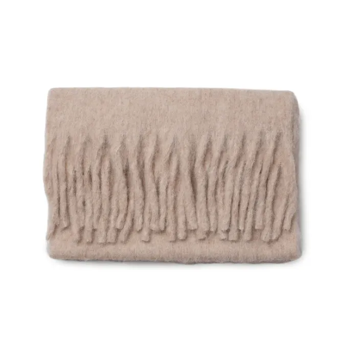 Hovedbilde Fluffy skjerf ensfarget - lys cognac