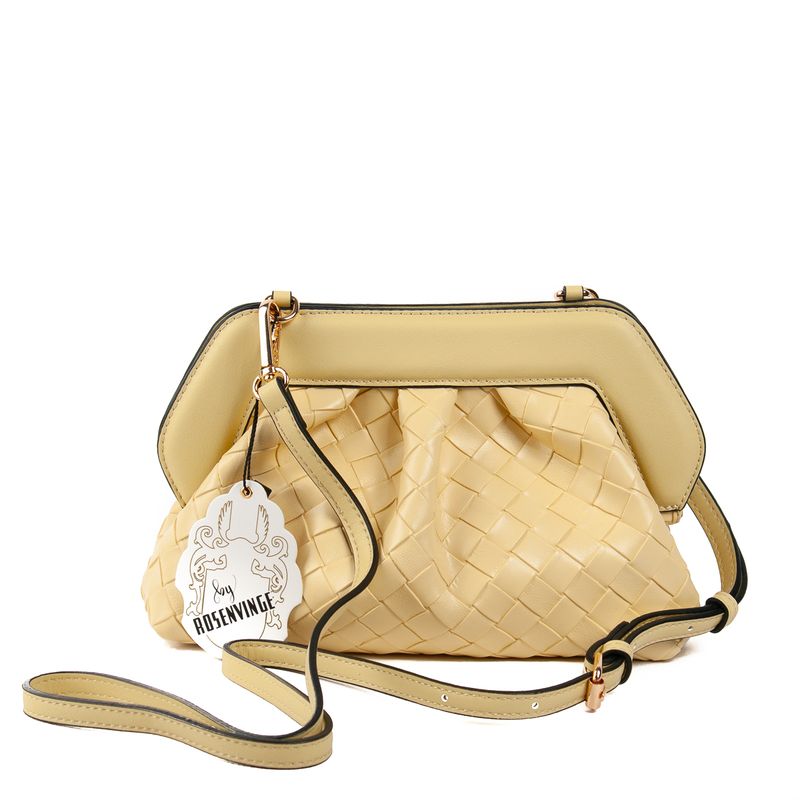 Indi flettet clutch - gul - elegant og tidløs veske