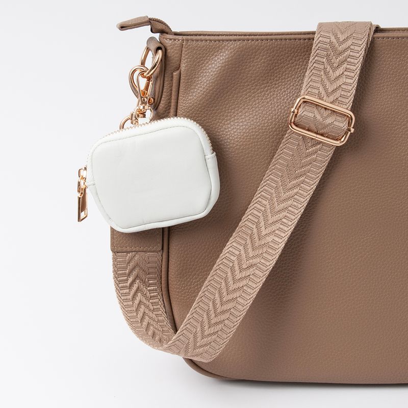 Mini-case med krok, offwhite – perfekt til AirPods, ørepropper eller kort