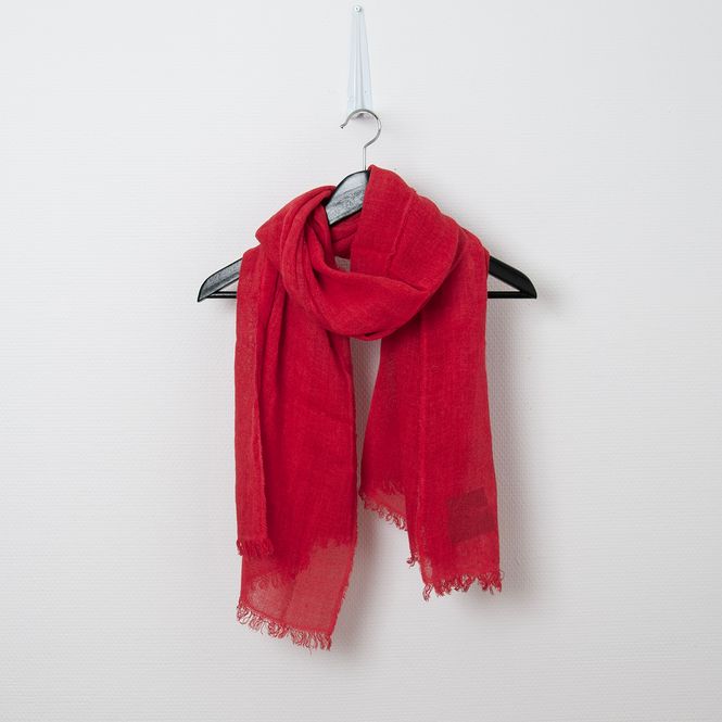 Hovedbilde Ull/viskose vevet sjal - rød