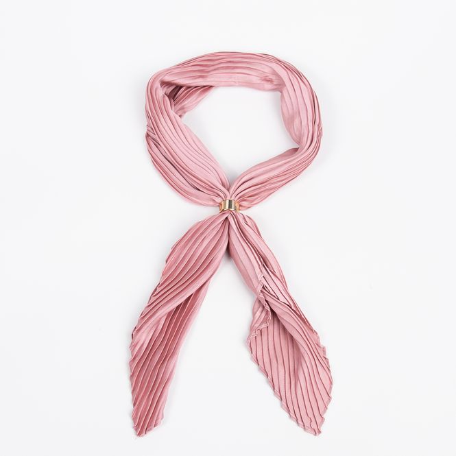 Huvudbild Liten plisserad scarf puderrosa med scarf-ring 65 ...