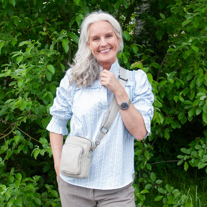 Hovedbilde LIV citybag i skinn - lys beige