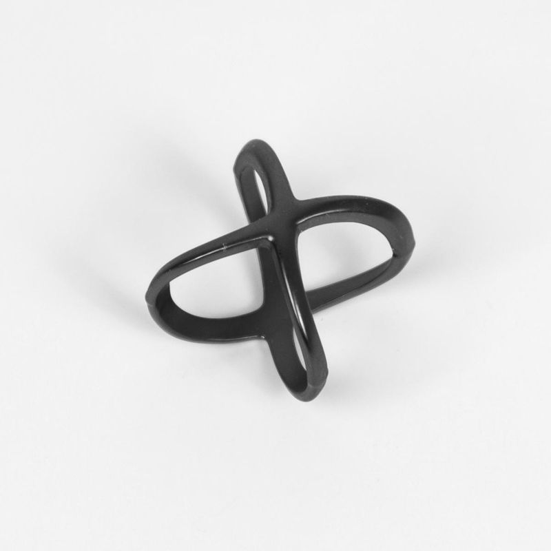 Skjerf ring enkel X -  matt svart
