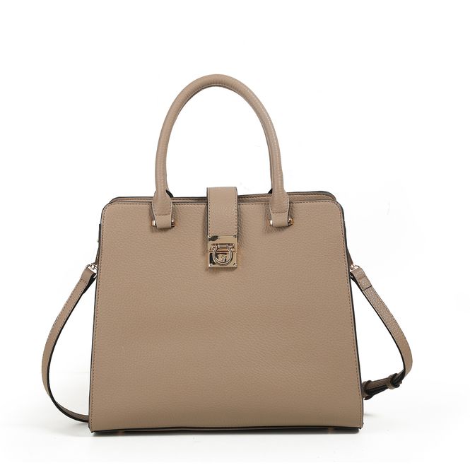 Hovedbilde SIDSEL håndveske med lås beige