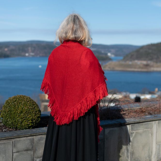 Hovedbilde Sjal i mohairmix - rød