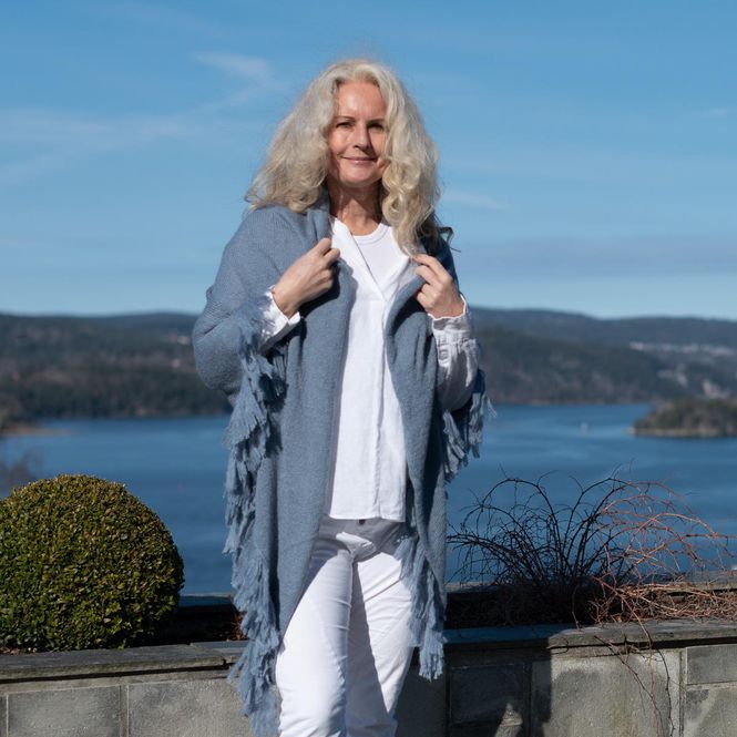 Huvudbild Sjal i mohairmix - jeansblå