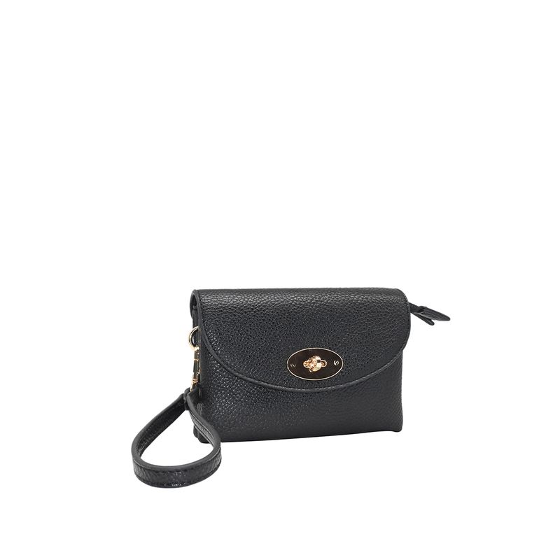DANIELLE clutch svart i imitert skinn