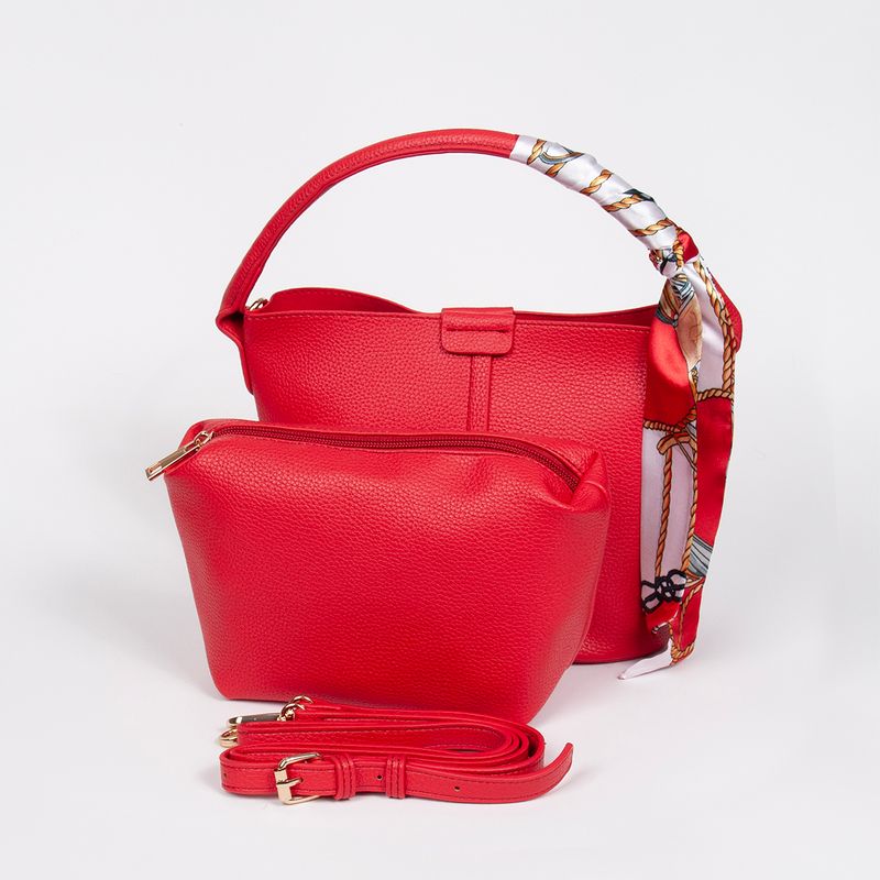 Ibelin liten bucketbag - rød - feminin veske med tidløs form