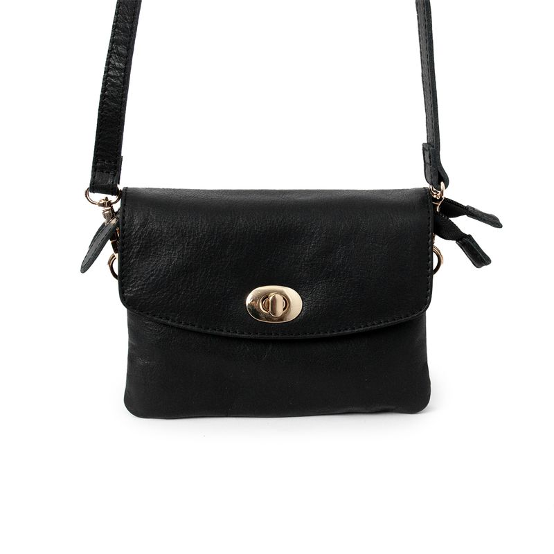 DANIELLA mini clutch i skinn - svart