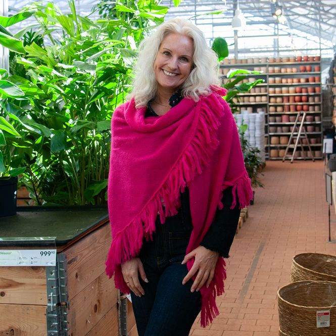 Hovedbilde Sjal i mohairmix - sterk rosa