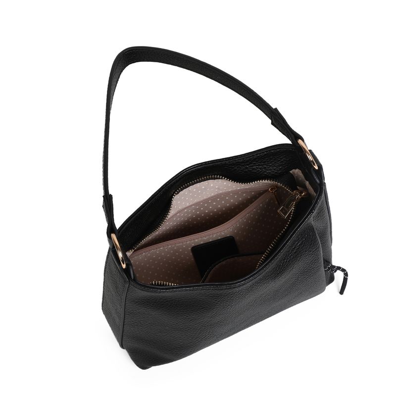 Himalaya soft bag svart - myk veske i imitert skinn med gullfargede detaljer