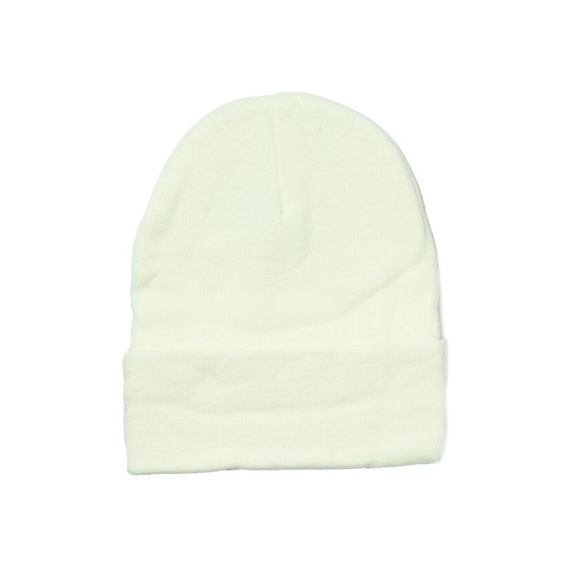 Strikkelue med brett - offwhite
