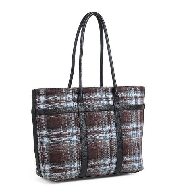 Huvudbild KARI brunrutig shopper i textil