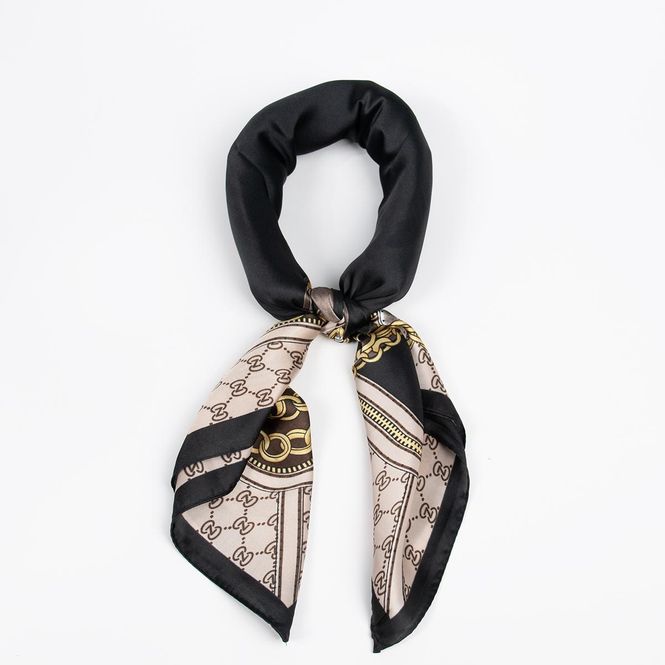 Huvudbild Liten scarf svart med kedjemönster
