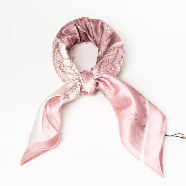 Huvudbild Mönstrad scarf i rosa 70 x 70 cm – elegant ...