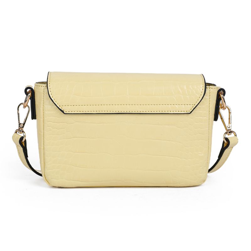 BEVERLY croco clutch - lys gul