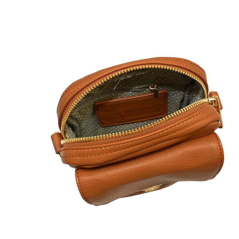 IDA citybag med mønstret rem - cognac