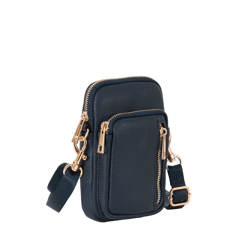 IDA mobilbag med gullfarget detaljer - marine