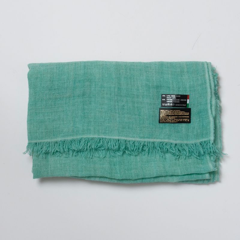 Ull/viskose vevet sjal - lys grønn