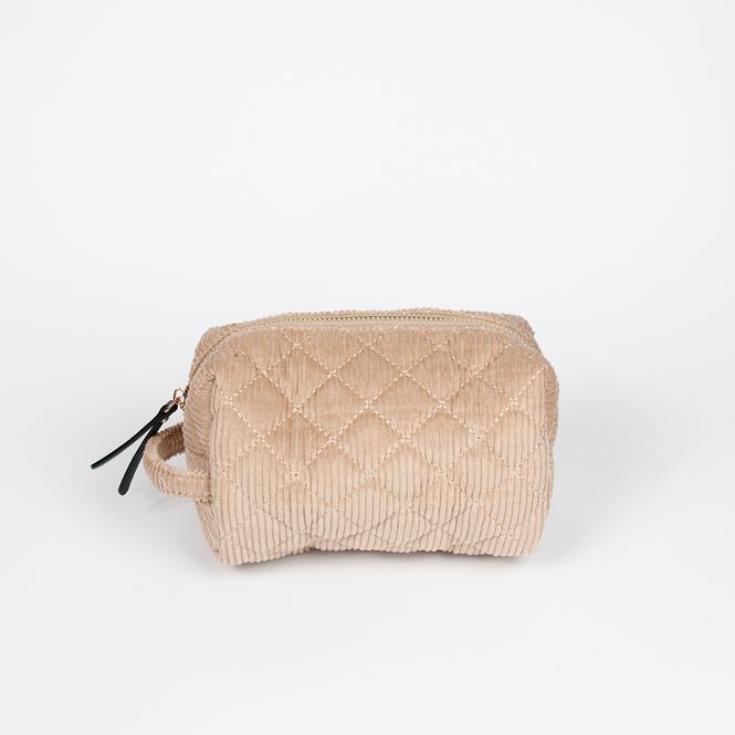 Hovedbilde Makeup bag i kordfløyel beige