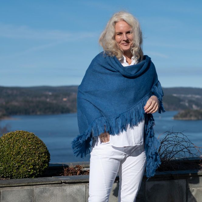 Hovedbilde Sjal i mohairmix - dueblå