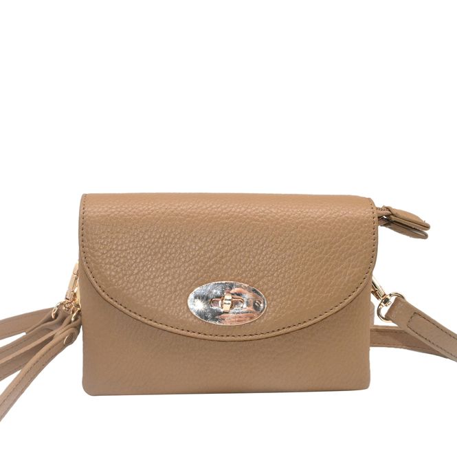 Huvudbild DANIELLE clutch cognac i imiterat skinn