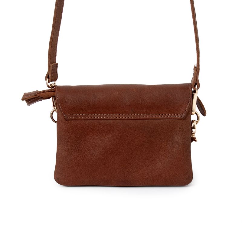 DANIELLA mini clutch i skinn - brun