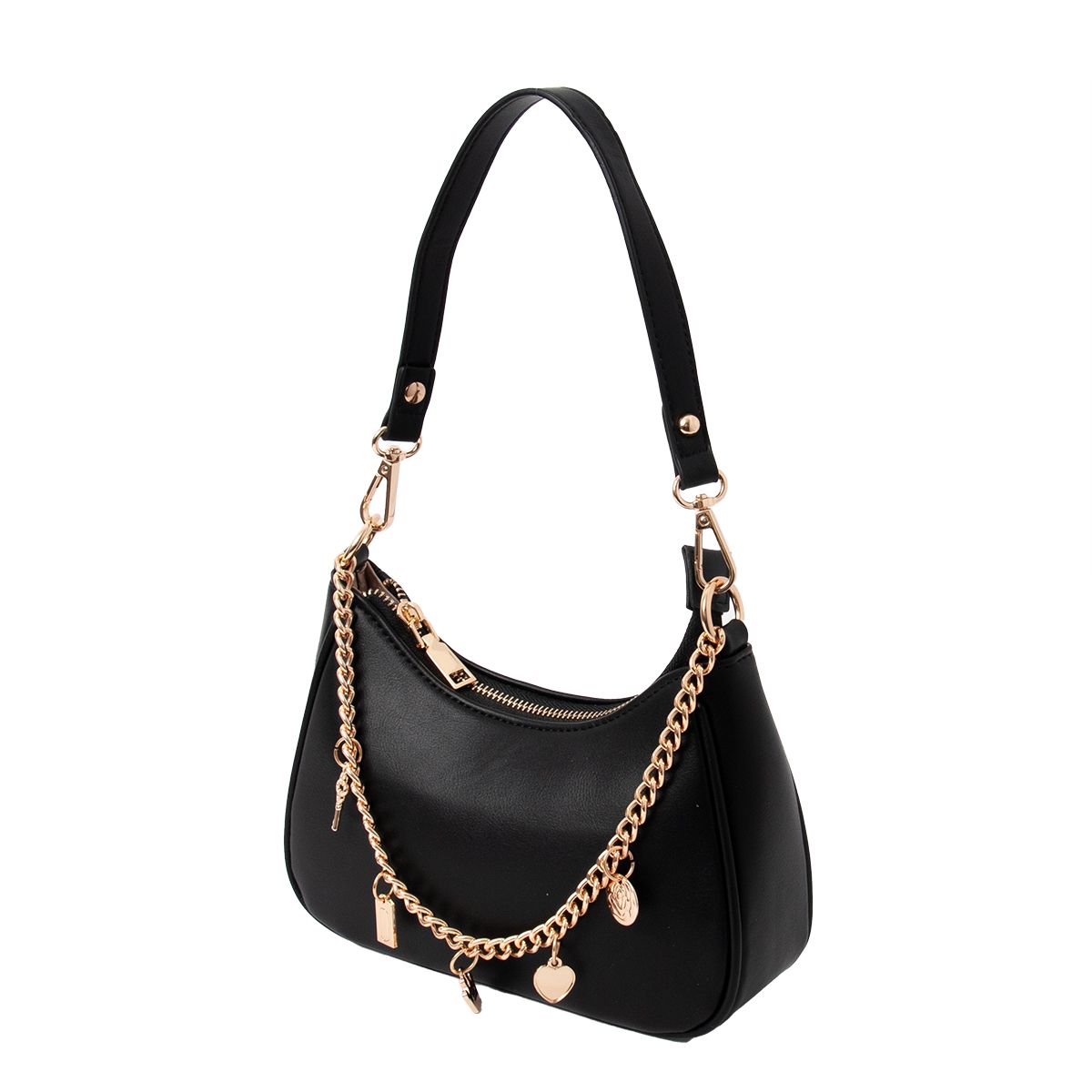 FIE Clutch med charmslenke - svart