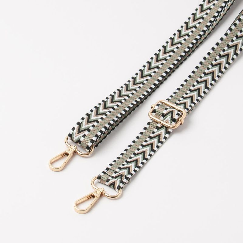 Smal flerfarget skulderrem - svart