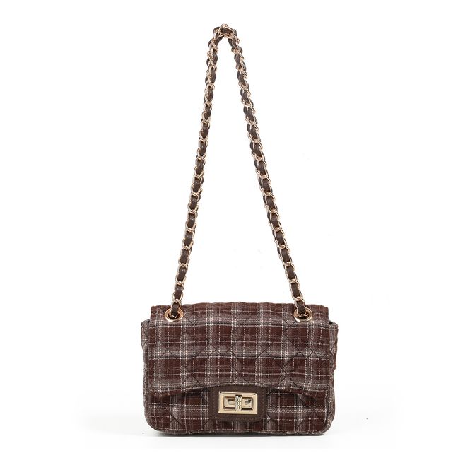 Hovedbilde Evita liten clutch brun rutet