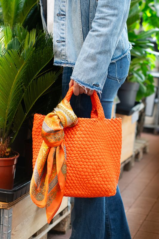 BILLIE flettet håndveske - orange
