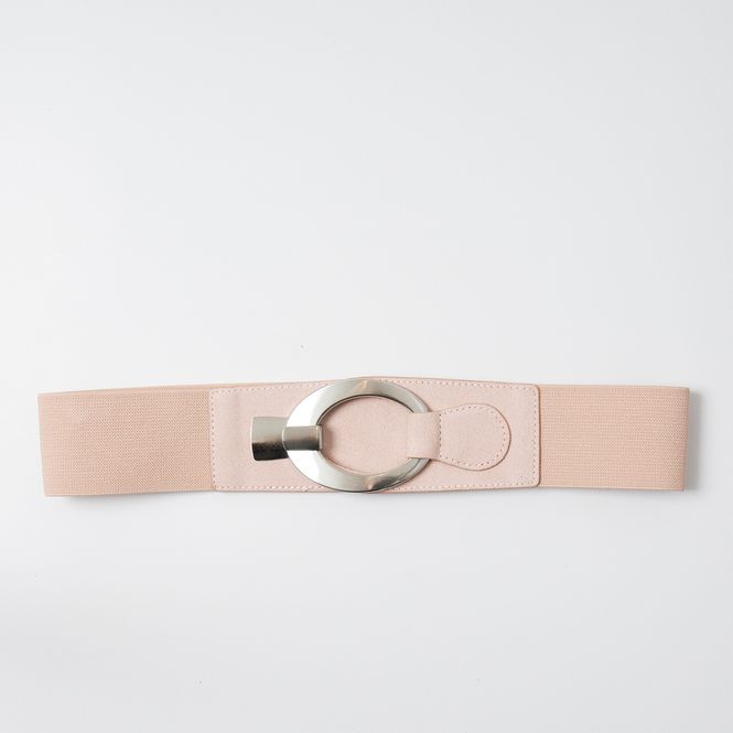 Hovedbilde Elastisk belte med sølvspenne - lys rosa