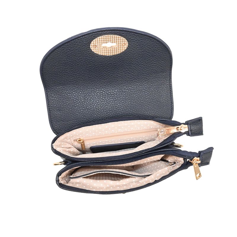 DANIELLE clutch marineblå i imitert skinn