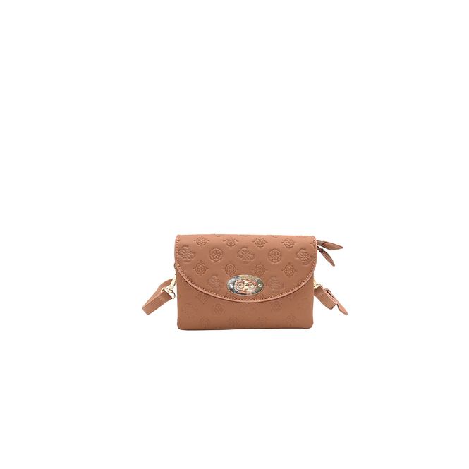 Huvudbild DANIELLE clutch cognac med präglat mönster
