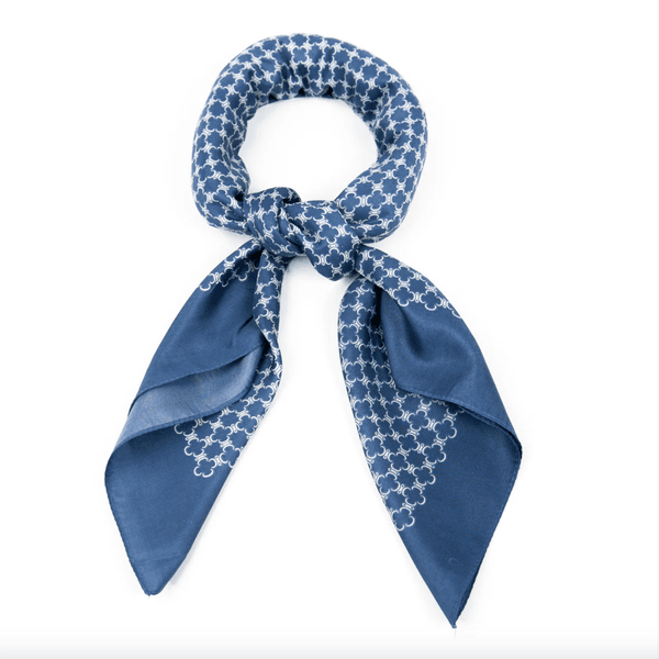 Hovedbilde Mønstret silk look skjerf 90 x 90 cm - blå