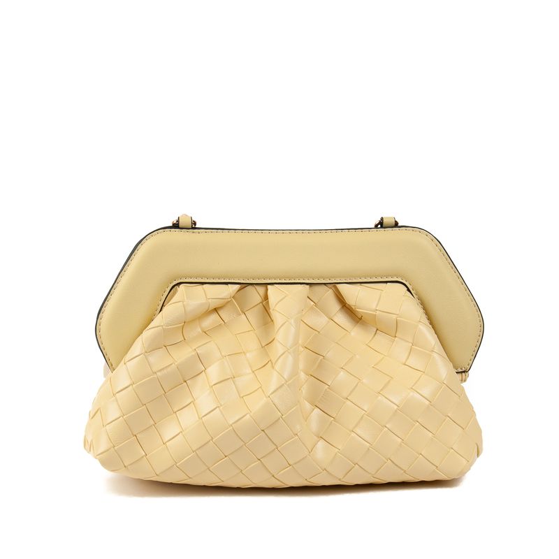 Indi flettet clutch - gul - elegant og tidløs veske
