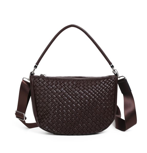 Hovedbilde Harriet liten flettet bag brun - stilig veske i ...