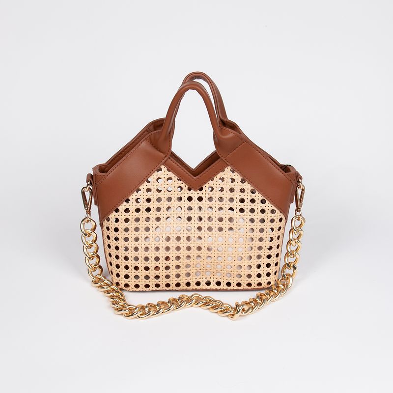 Izra liten shopper - cognac - lätt och elegant väska