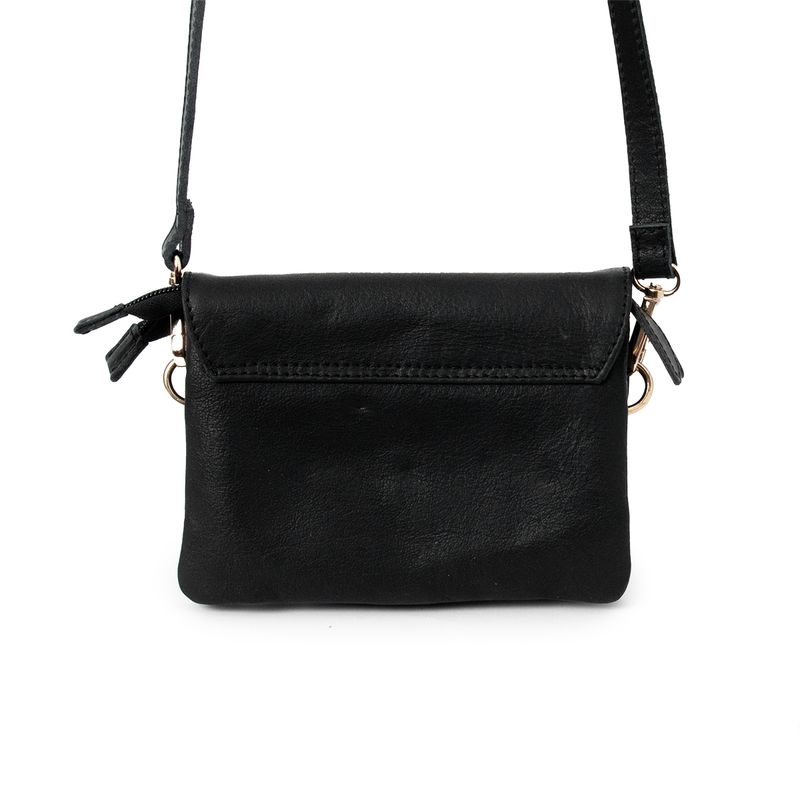 DANIELLA mini clutch i skinn - svart