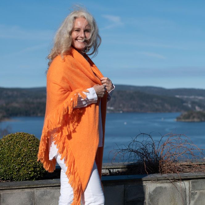 Huvudbild Sjal i mohairmix - peach