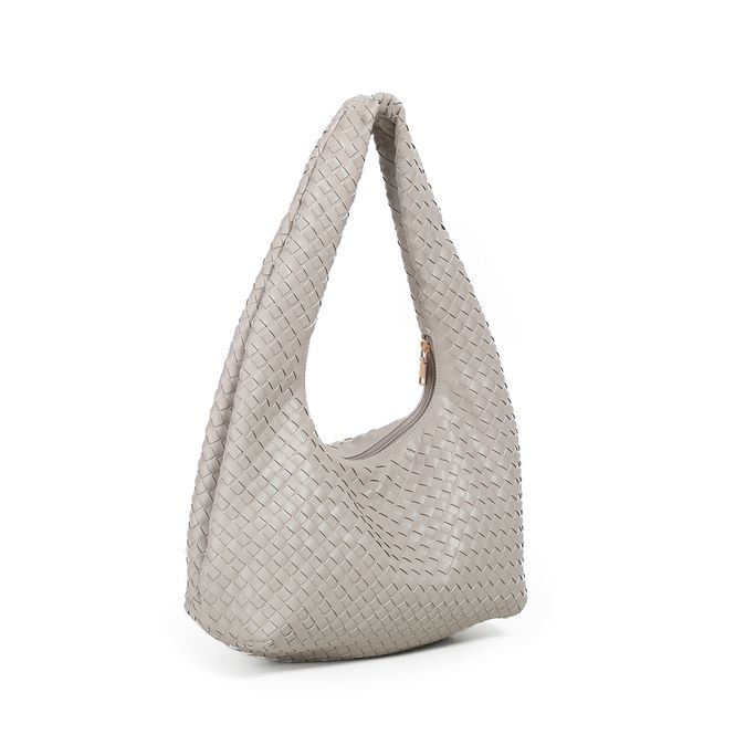 Hovedbilde June flettet skulderveske lys beige